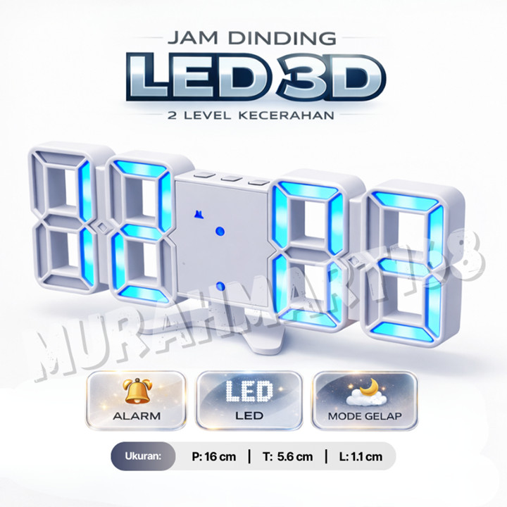 Jam Dinding Digital LED 3D Gaya Modern Untuk Dekorasi Ruang 