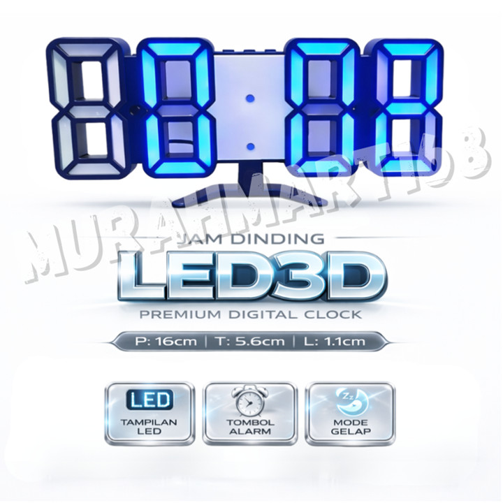 JAM DINDING DIGITAL LED/JAM MEJA-ALARM-SUHU/JAM 3D BESAR MOD