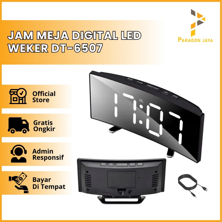 Jam Meja Digital Led Weker / Digital Alarm Clock Mirror DT-6
