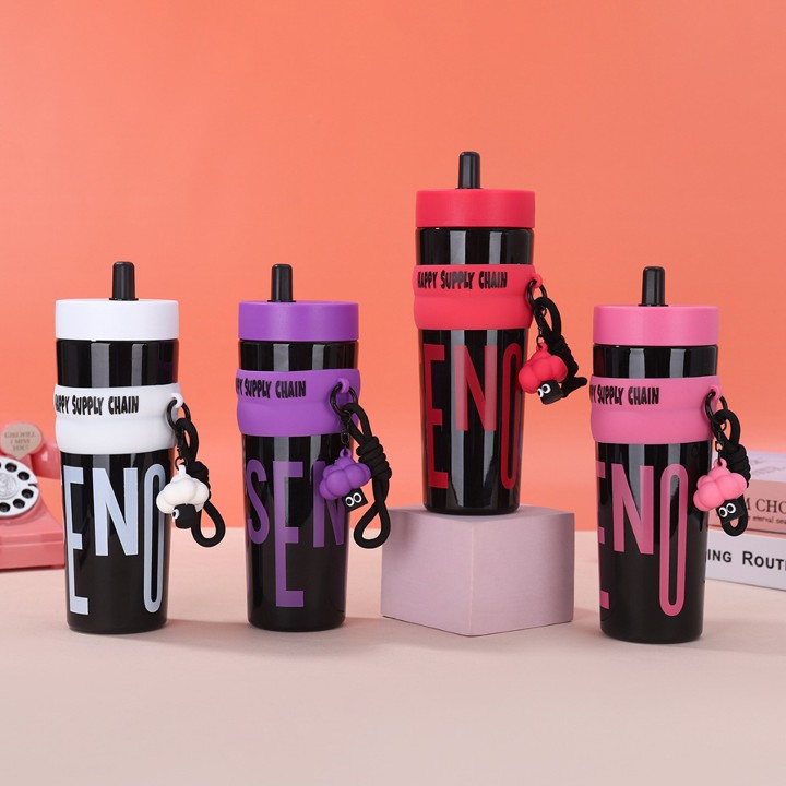 Botol Minum Plastik Happy Supply Chain 900 ML Stylish Serbag
