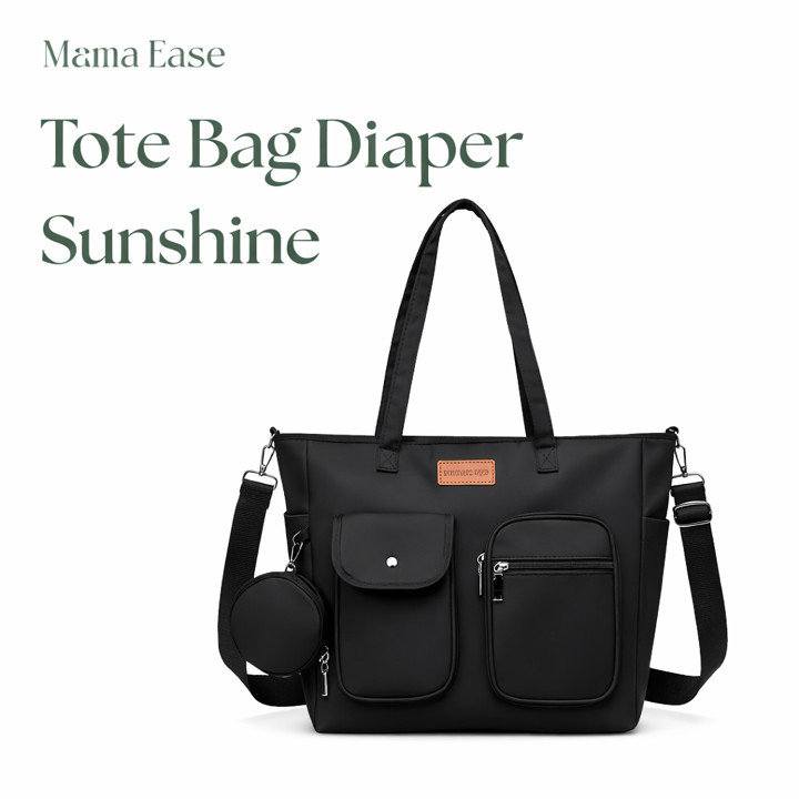 Mama Ease Tote Bag Diaper Sunshine Tas Ibu dan Bayi Stylish 