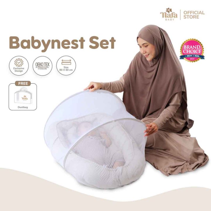 NAFA BABY - Baby Nest Kasur Bayi  Set Premium dengan Kelambu