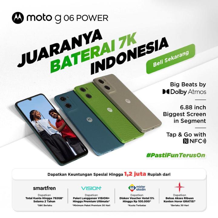 Moto G06 Power 128GB RAMBoost 12GB - 6.88" - 7000mAh - 50MP 