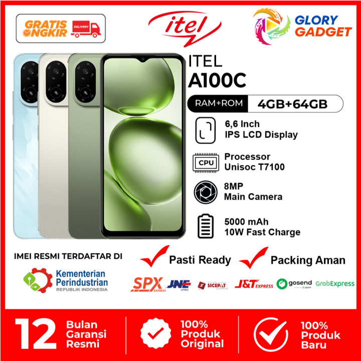 Itel A100C [4GB+64GB] - Garansi Resmi 1 Tahun