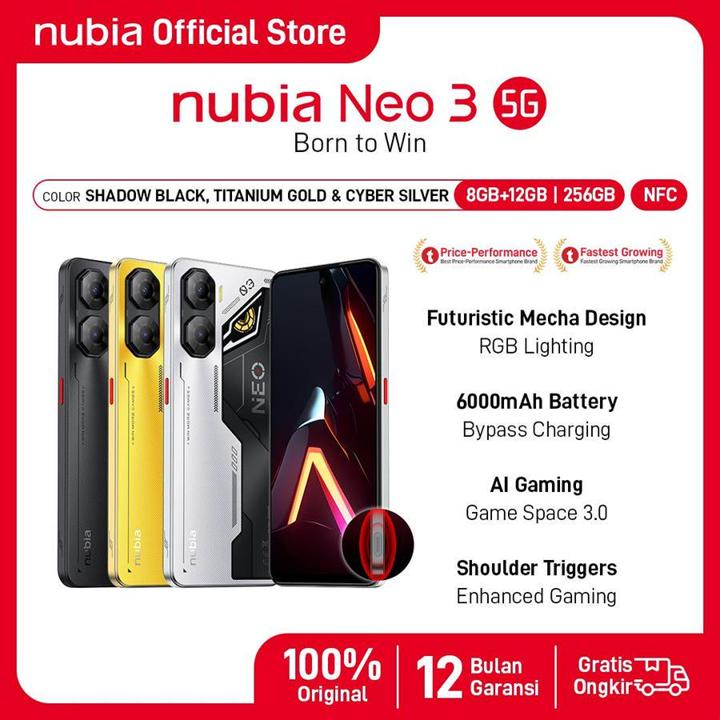 Nubia Neo 3 5G NFC RAM 20 GB (8 + 12GB) ROM 256GB - Garansi 