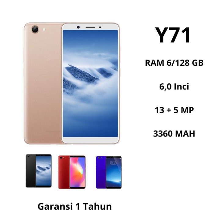 Smartphone Y71 6/128GB - RAM 6GB, Memori 128GB, Kamera Utama