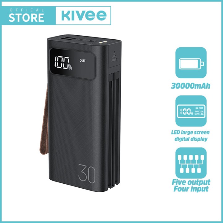 HOT KIVEE Powerbank 30000mAh With Kabel Data Type C Fast Cha