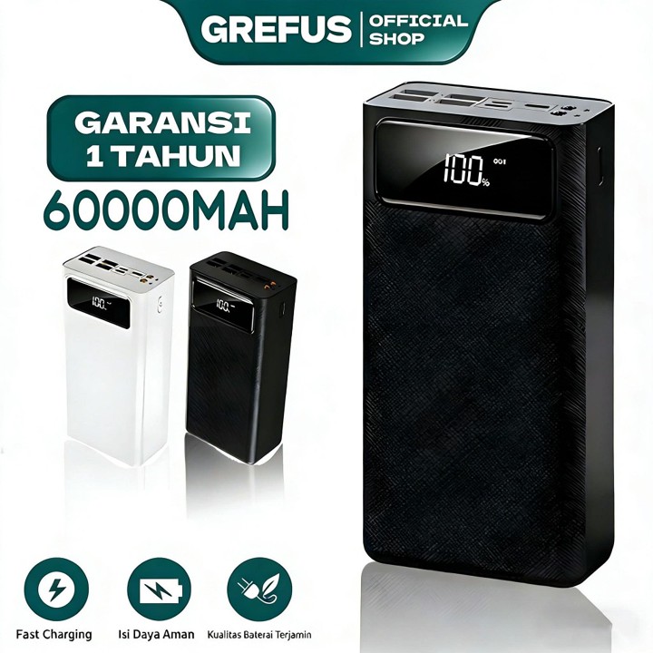 GREFUS LENTIVEN Powerbank 60000 mAh With 4 USB Output Fast C