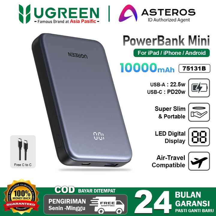 UGREEN Powerbank 10000mah 20000mah USB Type C Fast Charging 