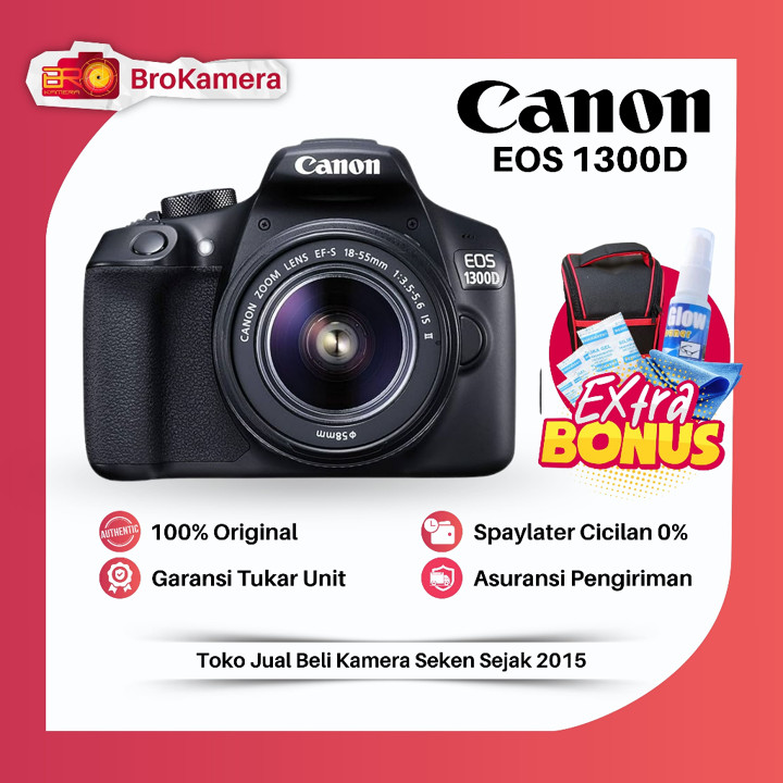 Canon 1300D Wifi ORIGINAL Plus Lensa Kit Fullset