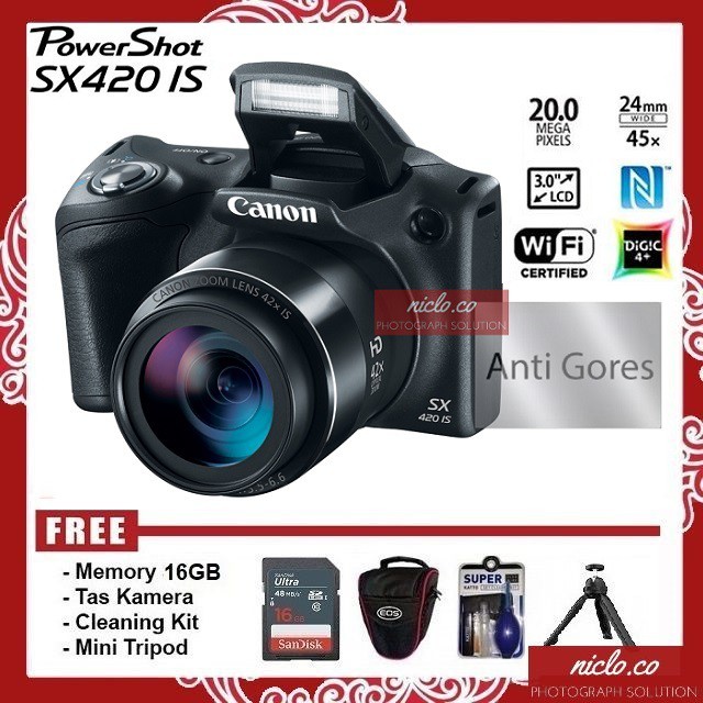 [NEW] KAMERA CANON POWERSHOT SX420 Wi-Fi - GARANSI 1 TAHUN -