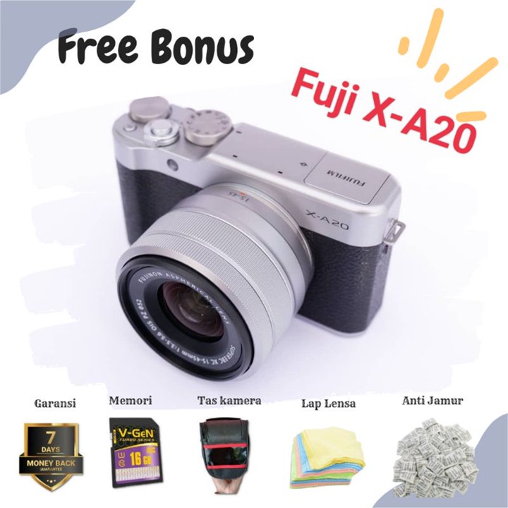 Fujifilm XA-20 + Lensa Kit + Memori 16Gb + Tas & Garansi Tok