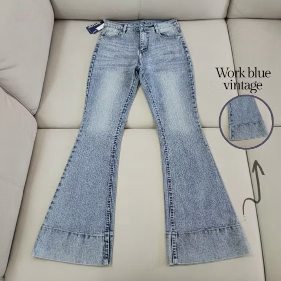 Jennie-Highwaist Cutbray Jeans Celana Flare Panjang Stretch 