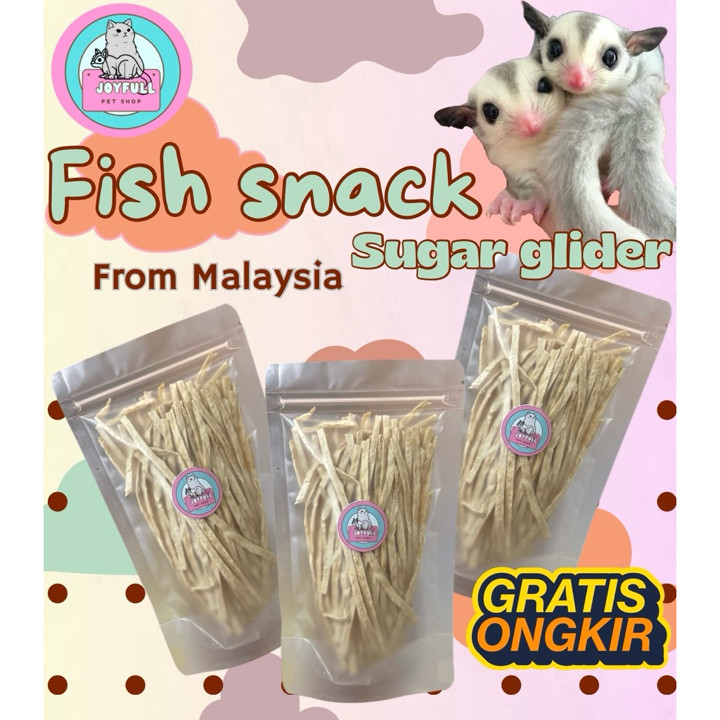 Fish snack 15gr import malaysia Camilan sugar Glider Hamster