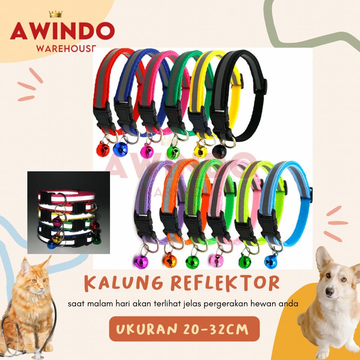 REFLEKTOR - Kalung Lonceng Kucing Anjing Refleksi Cahaya Cat