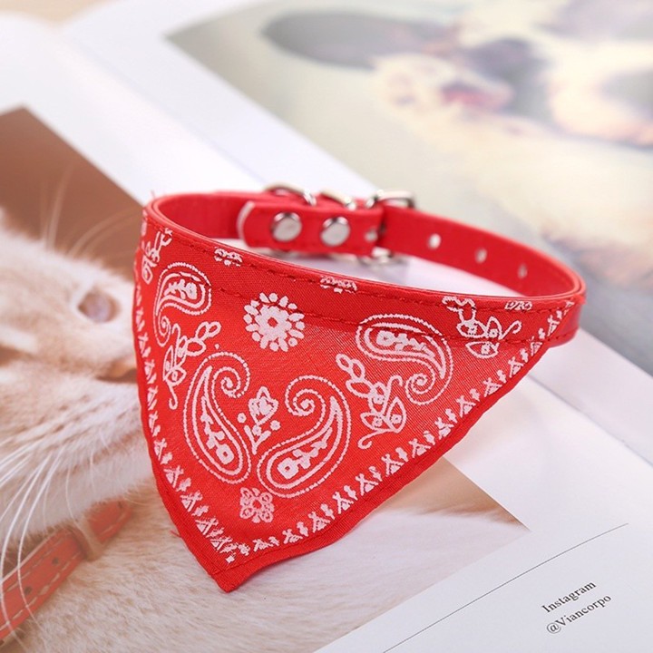 KIARA Pet Kalung Anjing Kucing Warna Warni / Kalung Kain Hew
