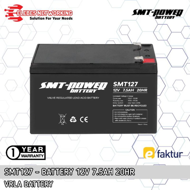 SMT127 Battery 12V 7.5AH / 7,5AH 20HR Baterai Mainan Aki Mob