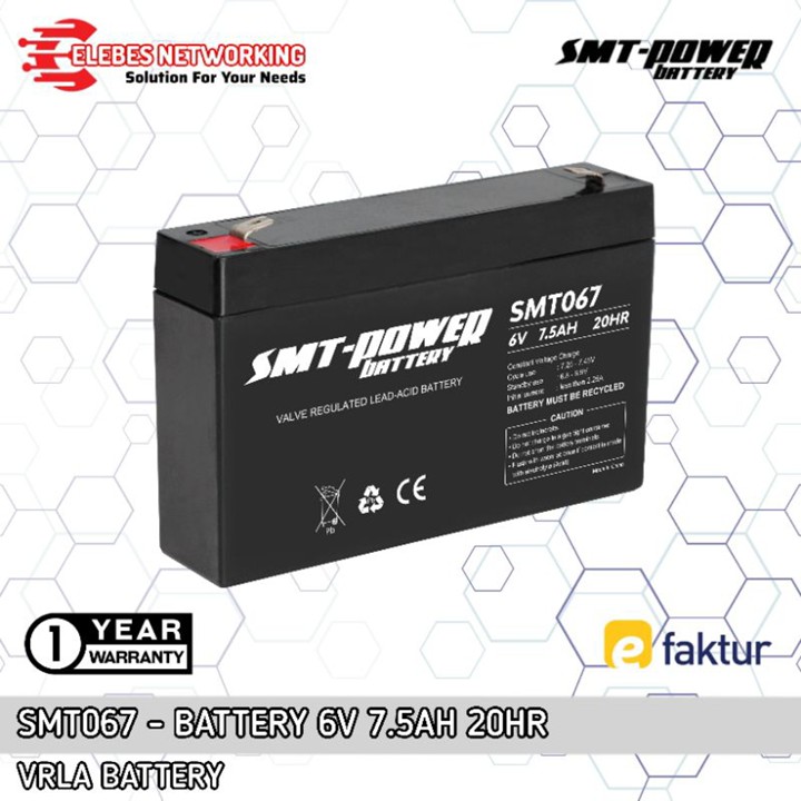 SMT067 Battery 6V 7.5AH / 7,5AH 20HR Baterai Aki Mainan Anak