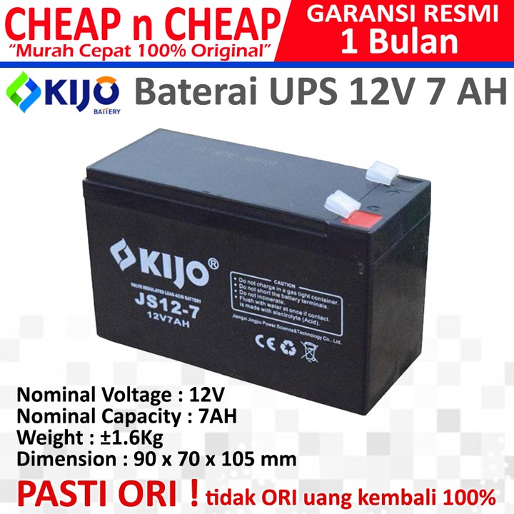 SOLANA Baterai UPS 12V 7 AH Aki Kering Mobil Mainan Sprayer 