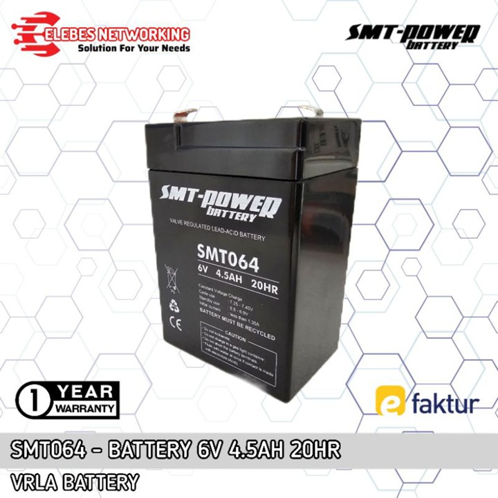 SMT064 Battery 6V 4.5AH / 4,5AH 20HR Baterai Mainan Aki Moto