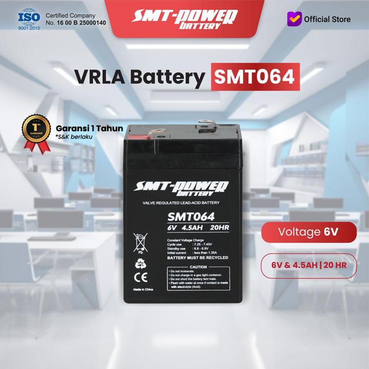 SMT64 Battery VRLA SMT Power 6V 4.5AH Baterai Mainan Anak / 