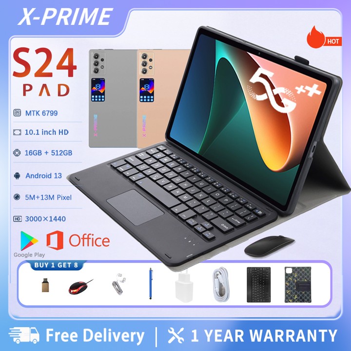 [COD] X-PRIME 2025 Tablet  5G Baru Tab S24 iPed |10.1 8 inch HD|16GB+512GB ROM|Android 13| tablet Anak android murah 100 ribuan, learning entertainment office tablet  gaming, tv, keyboard Tablet pc windows