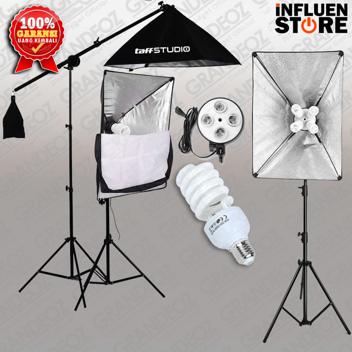 PAKET SET 4 in 1 SOFTBOX E27 50x70cm + Light Stand + Lampu B