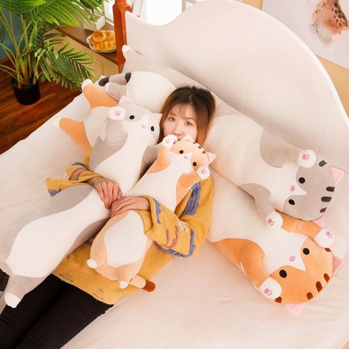 Bantal guling kucing/boneka kucing viral Mainan anak karakte