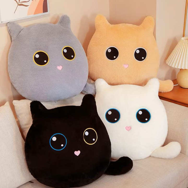 -+40cm Bantal Kawai Kucing Bulat Mainan Mewah Boneka Lembut 