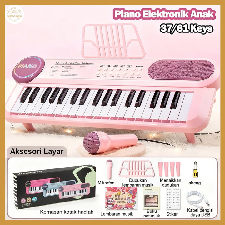 Mainan Piano Anak Elektrik 61/37 Keys Digital Electronic Pia