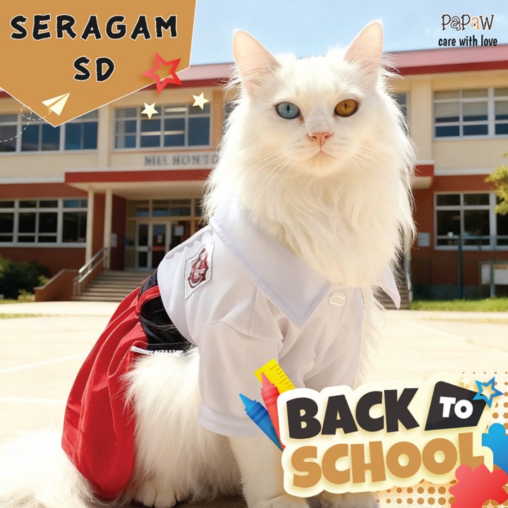 Baju Kucing Kostum Seragam SD Kemeja Dress Rok Cewek Celana 