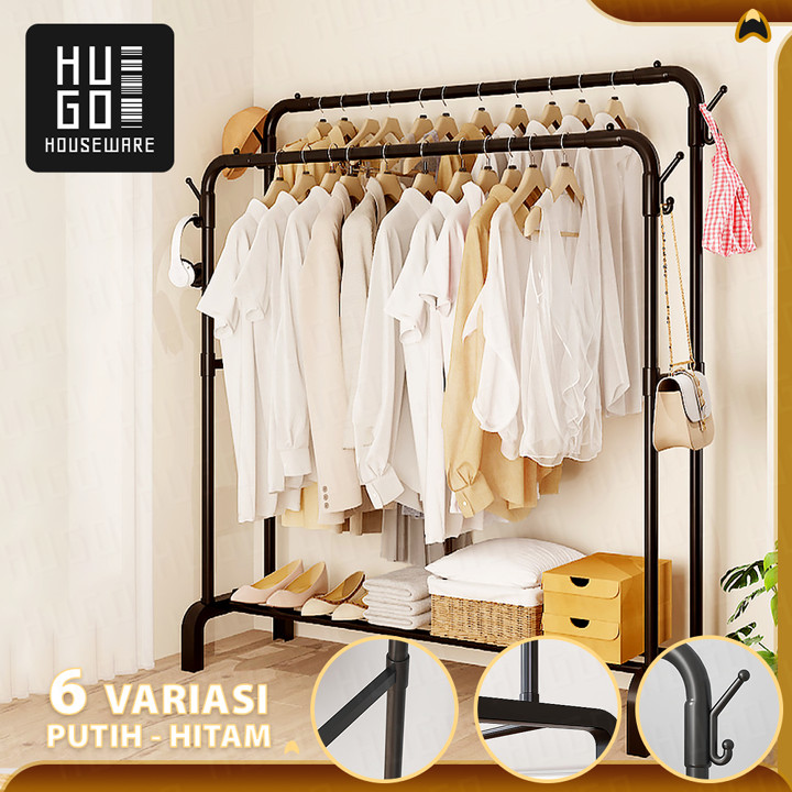 Hugo Houseware Stand Hanger Gantungan Baju Berdiri Tempat Ga