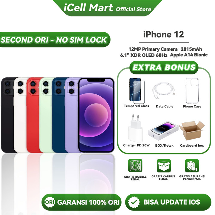 IPHONE 12 64GB 128GB 256GB Second Inter Normal Fullset Lcd 1