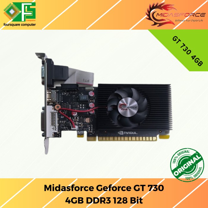 VGA Midasforce nVidia Geforce GT 730 4GB DDR3 128 BIT
