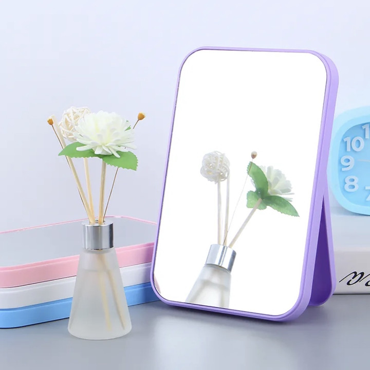 CERMIN MAKE UP LIPAT PERSEGI PORTABLE / STANDING BEAUTY MIRR