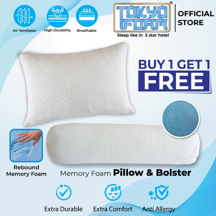 Promo Bantal Guling Memory Foam beli 1 BANTAL Gratis 1 GULING by Tokyo Foam