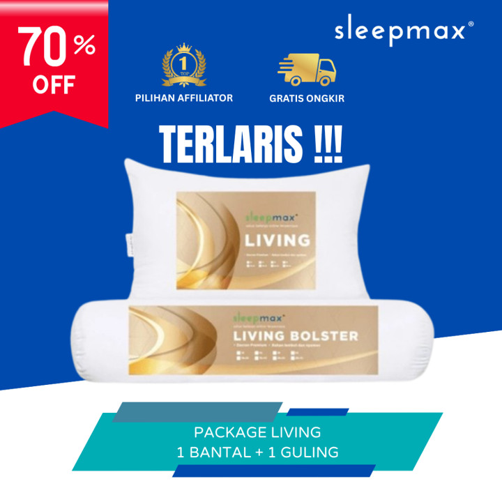 Sleepmax Paket 1 Bantal + 1 Guling Package Living Pillow Bolster