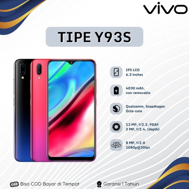 HP VIVO Y93 8/256GB Smartphone Garansi 1 Tahun