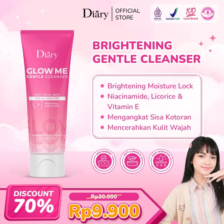 Diary Glow Me Skincare Whitening Vitamin E UVA+UVB Mencerahk