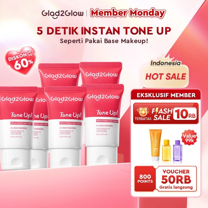 GLAD2GLOW 2%Niacinamide Brightening Tone Up Cream Day Cream 