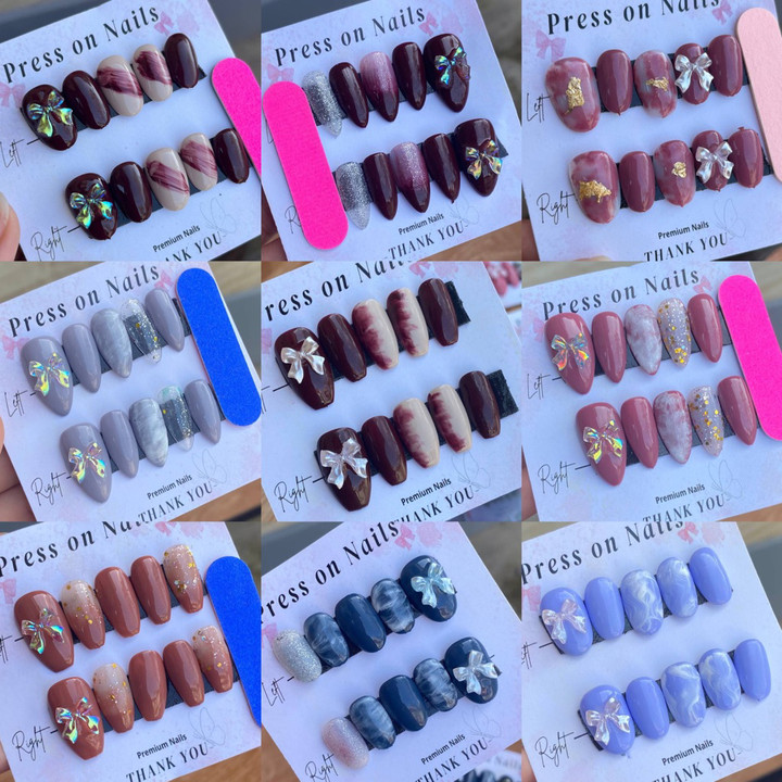 [BISA COD] PART 1/4 Press on Nails TANGAN  Kualitas studio F