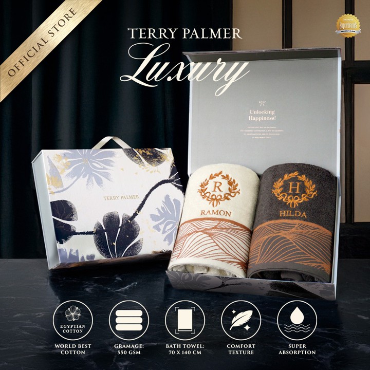 Terry Palmer Luxury - Goldline (Handuk Couple Set) / Handuk Seserahan / Kado Pernikahan / Souvenir / Hadiah / Gift / Hampers