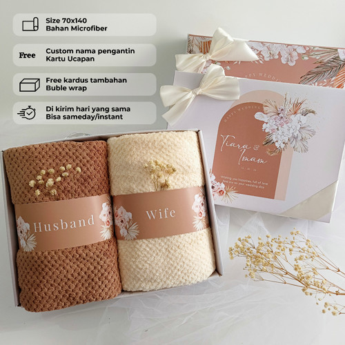 Hampers Handuk Couple Pasangan Gift Set Box Handuk Hampers W