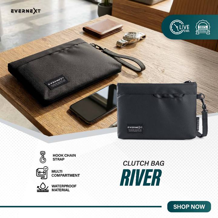 Evernext - Clutch Bag Pria Waterproof Tas Tangan Pria Anti Air Hand Bag River Pria Pouch Bag Pria