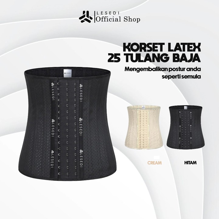 LESEDI Korset Pelangsing Pinggang Wanita dan Pengecil Perut Bahan Latex Berpori-pori 25Tulang