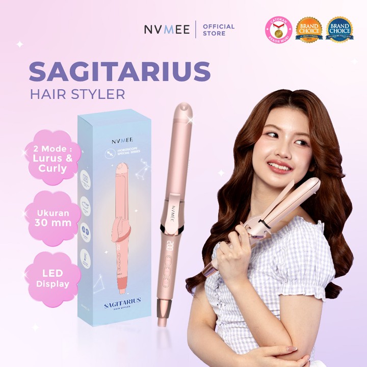 NVMEE - Catokan Rambut 2in1 LED Touch Sagitarius Hair Styler