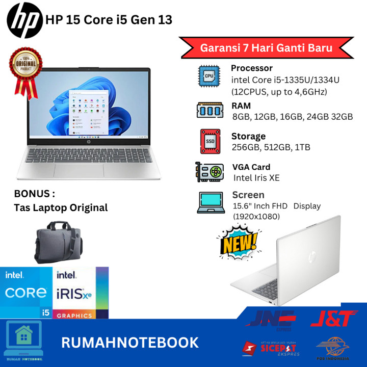 Laptop Baru Hp Core i5 (Gen13) 12Cpu Up to 4,6Ghz Non Touchscreen / Touchscreen