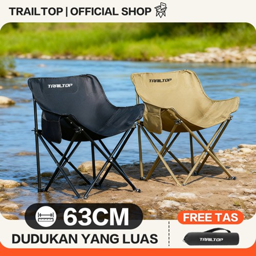 TrailTop Kursi Lipat Outdoor Beban 150kg Kursi Camping Bulat