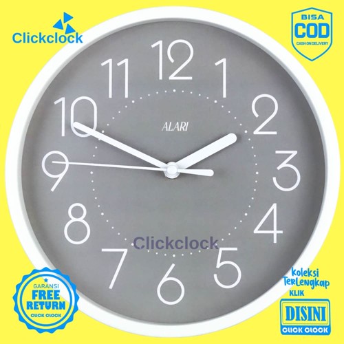 Jam Dinding Quartz Alari Minimalis Minimalis Abu AL1166-1668