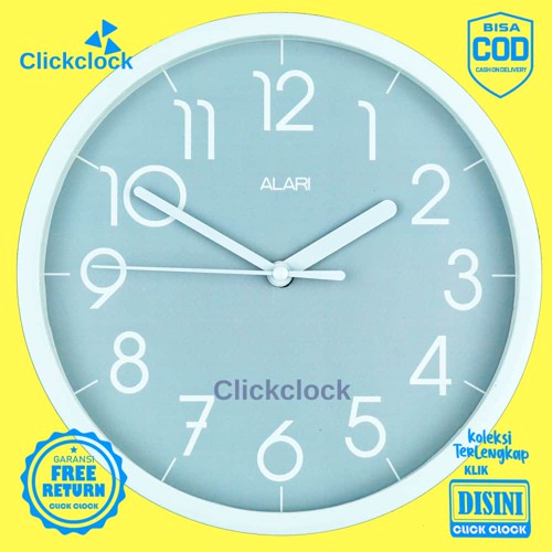 Jam Dinding Quartz Minimalis Abu-Abu Alari 1112 Besar Hiasan